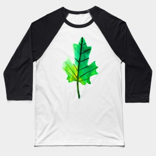 Watercolor Green-Yellow Leaf Baseball T-Shirt